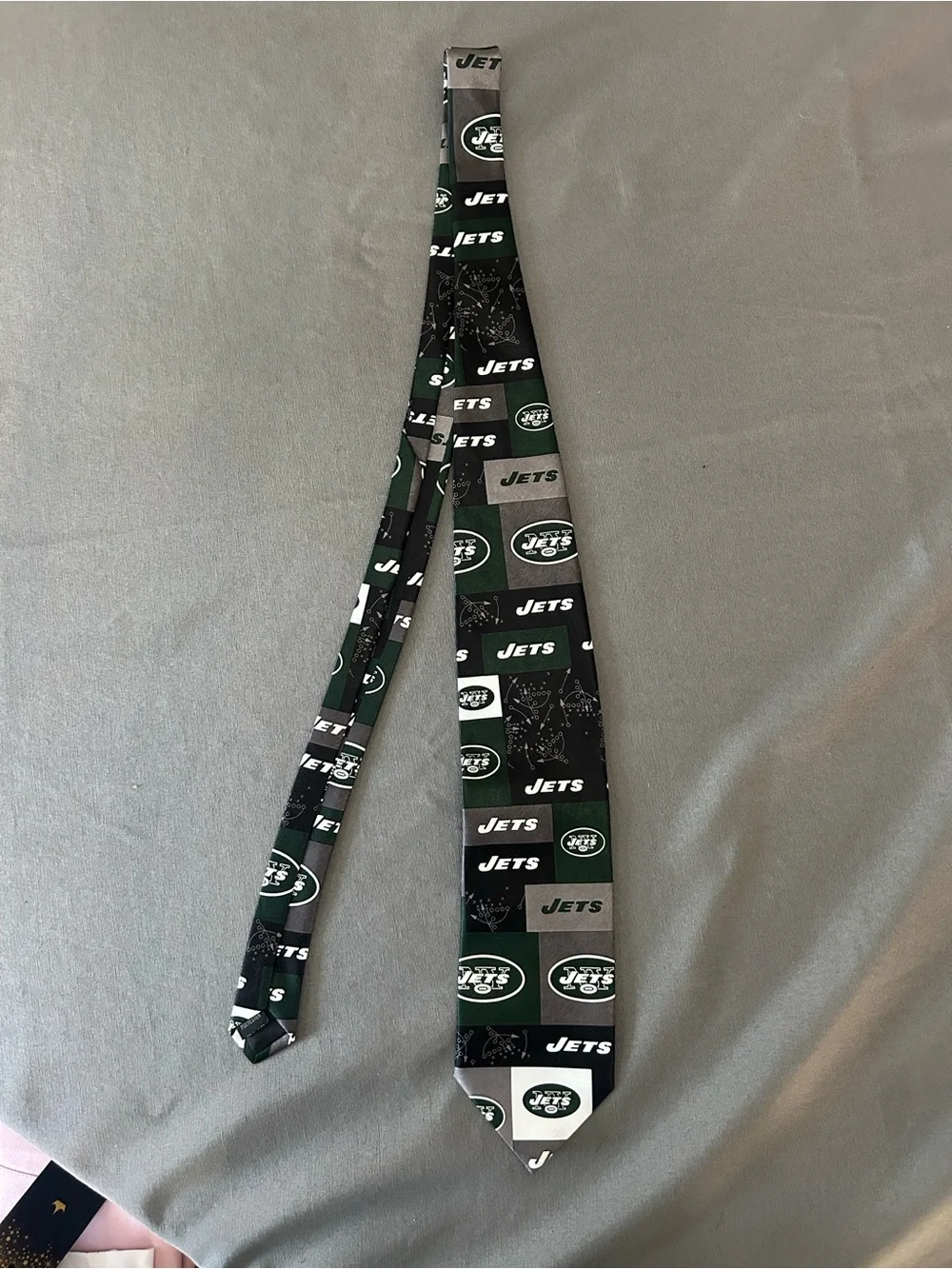NFL Green Black Gray New York Jets Logo Tie